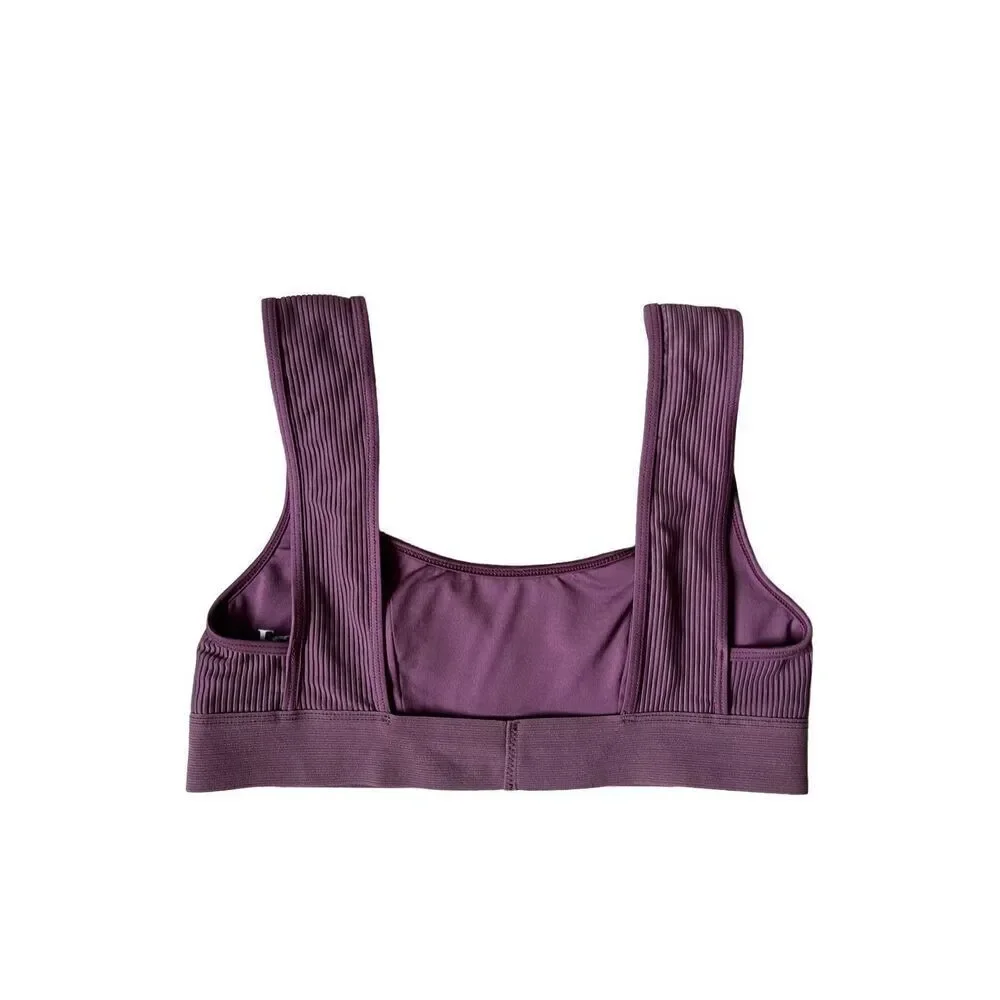 Frankies Ribbed Bikini‎ Top size M Purple